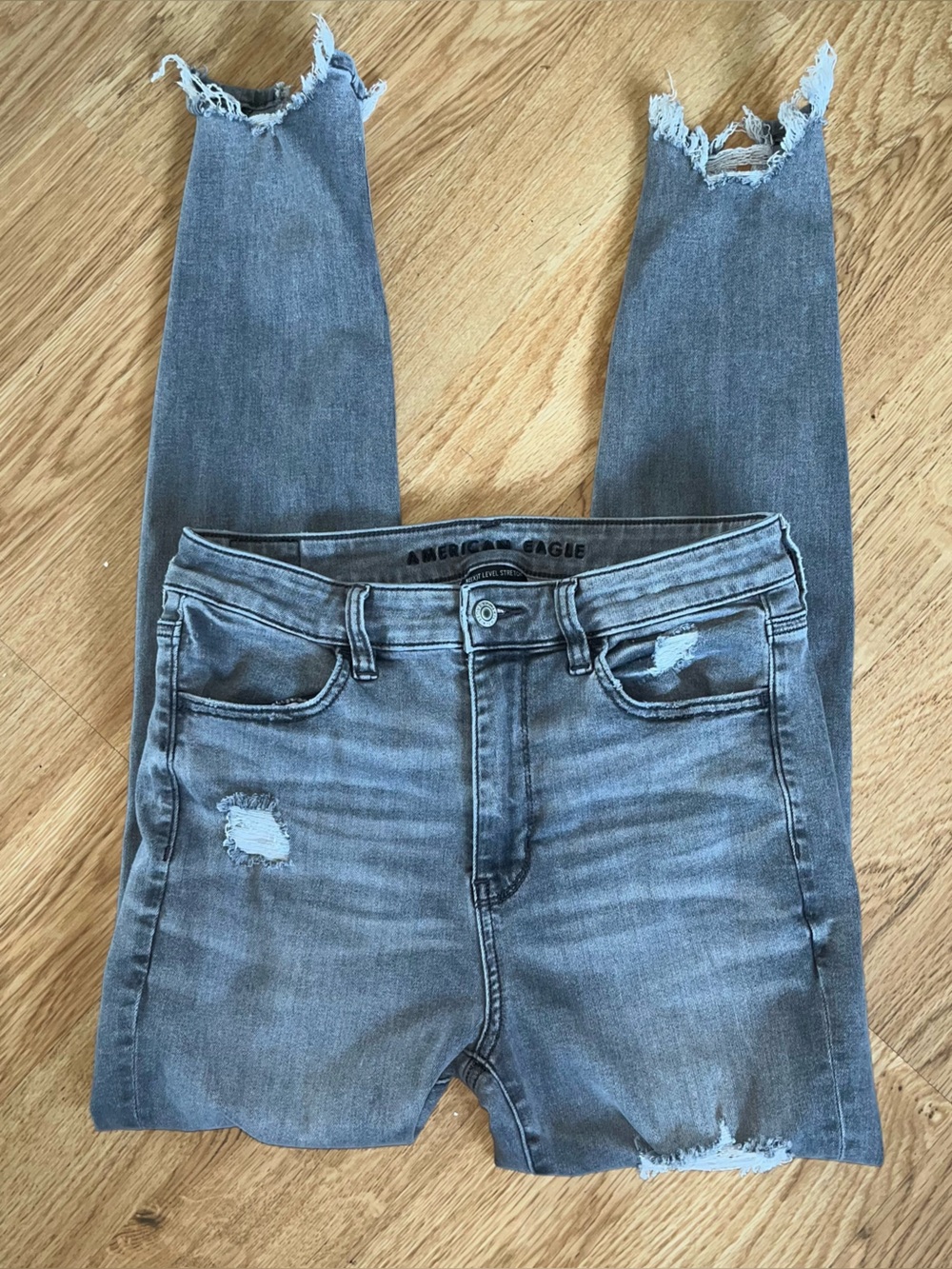 American Eagle Next Level Stretch Women's Gray Skinny Jeans Size 8 Regular